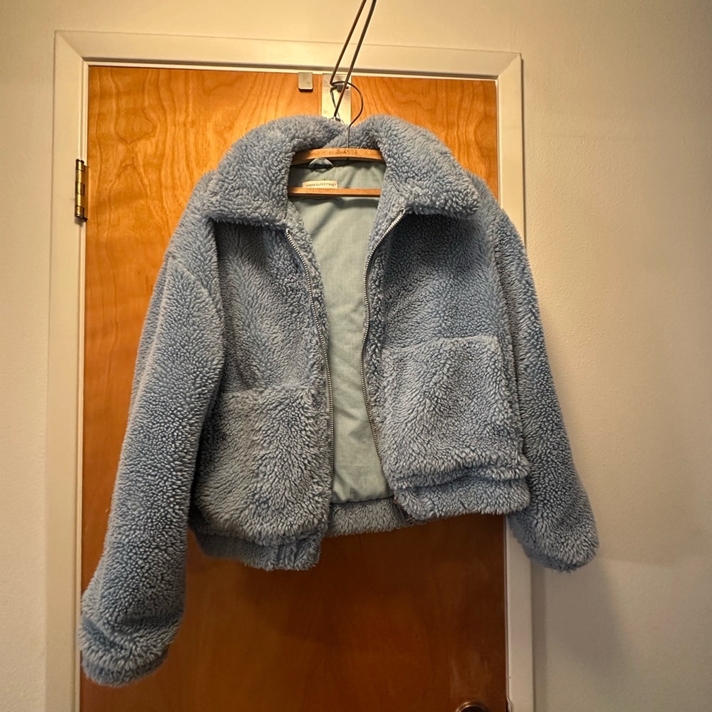 Baby blue teddy jacket